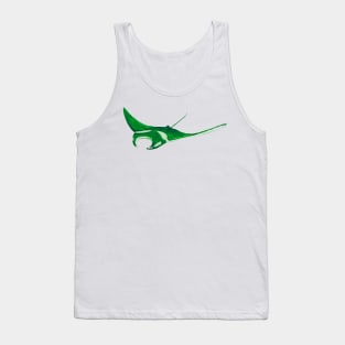 manta ray green version watercolor way Tank Top